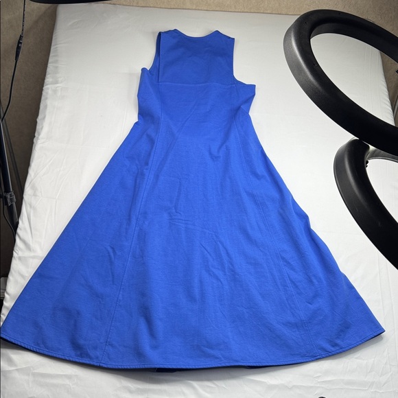 COS Flared Zip-Up Midi Dress Women M Blue Minimalist Modern Staple Sleeveless - Picture 8 of 9